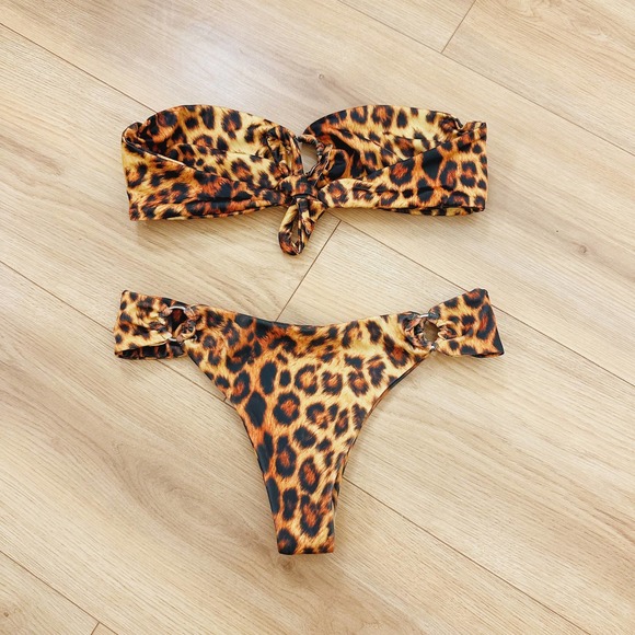 NEW Joues De Sable Hanna Leopard Print Bikini Size S - Picture 3 of 5